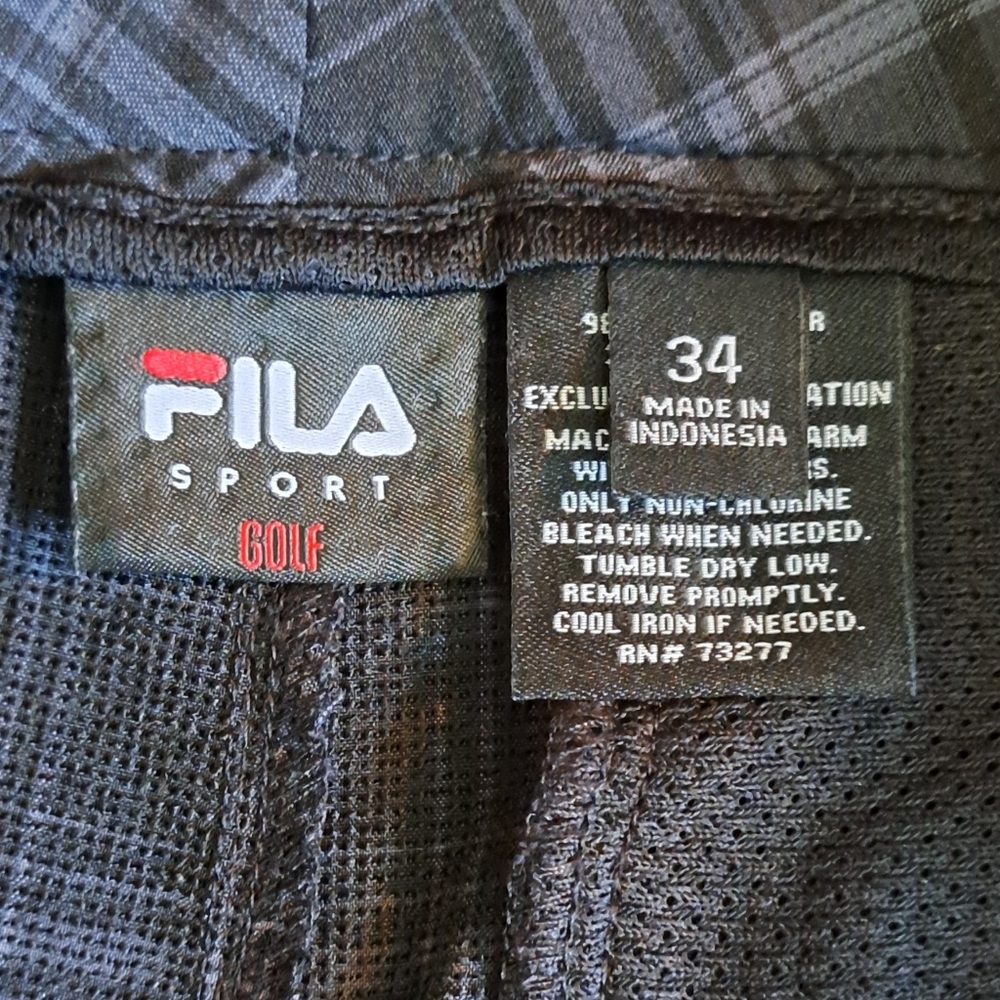 Fila Sport Golf Blue & Black Plaid Men's Shorts Size 34 - Picture 2 of 6